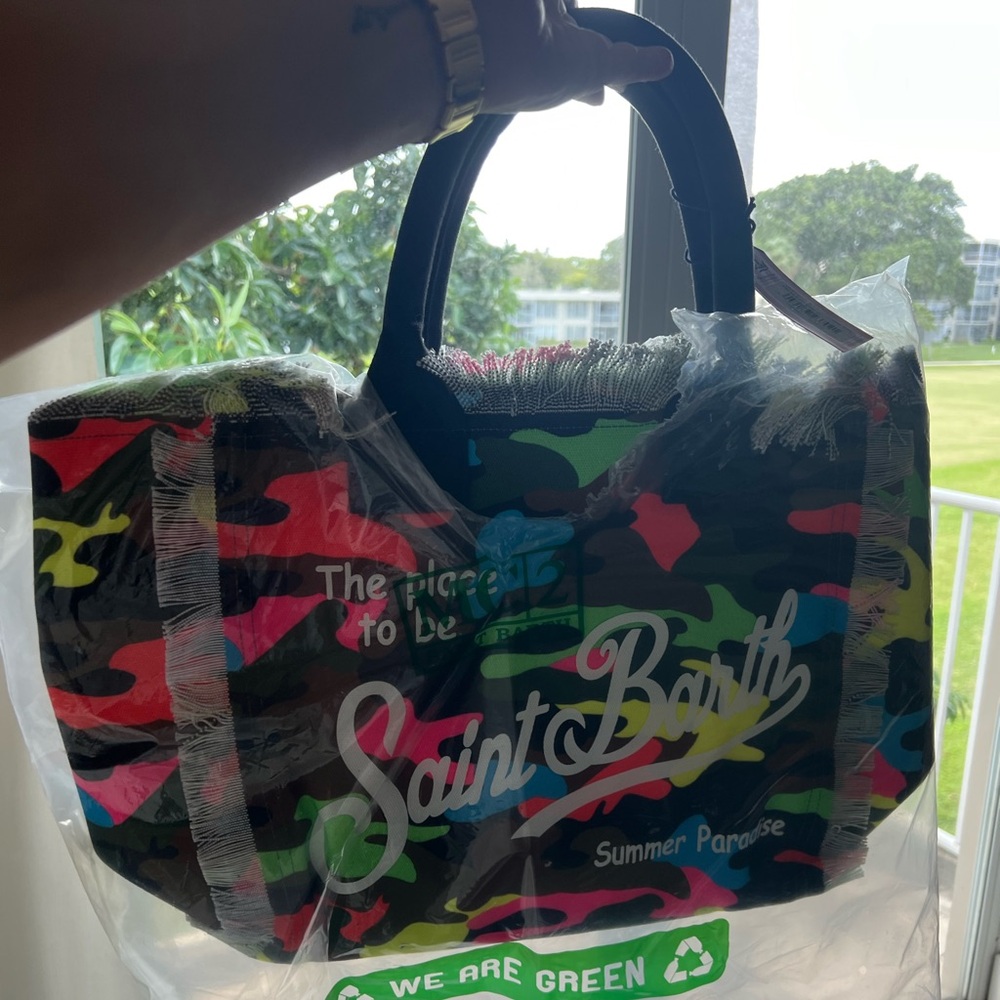 Saint Barth fluo camouflage neon large tote NEW Vanity mm multi fluo 54
